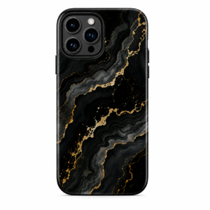 obsidian luxe – black gold geometric case
